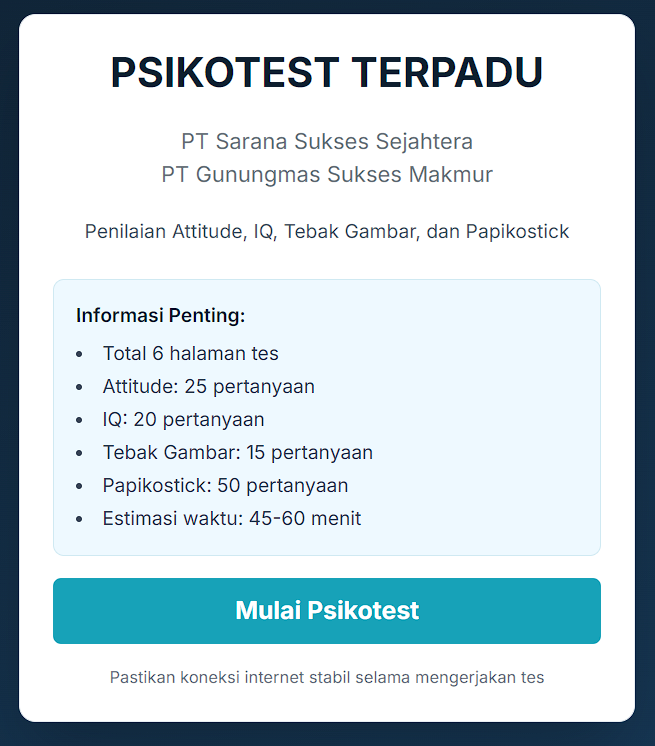 Psikotest Assessment System - Web Base